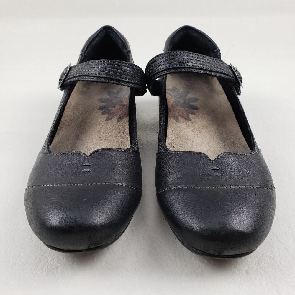 Taos Virtue Mary Jane Shoe Womens 8.5 Black Leather Strap Walk Comfort Low Heel - Picture 5 of 13